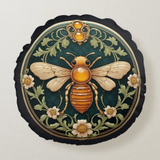 Coussins Ronds Beautiful Art Nouveau Bee