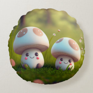 Coussins Ronds Beaux champignons mignons