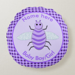 Coussins Ronds Bébé mou Bee Genre Révéler Neutre Personnalisé