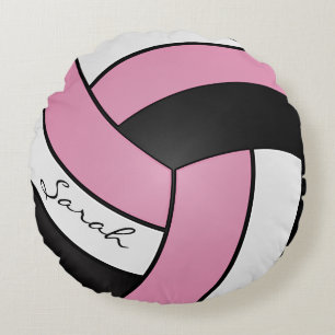 Coussins Ronds Bébé Volley-ball rose, noir et blanc   Nom DO-IT-Y