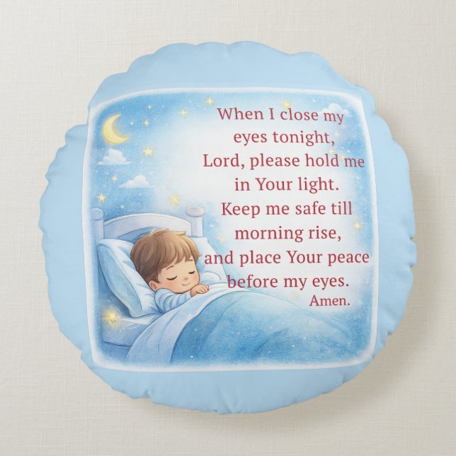Coussins Ronds Bedtime Prayer for Kids (Devant)