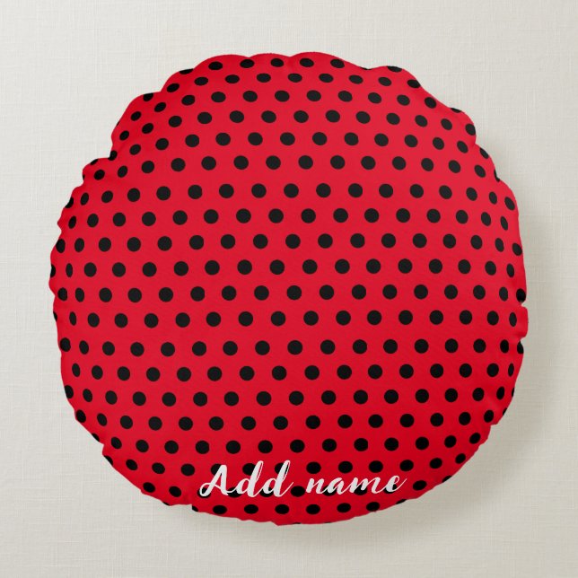 Coussins Ronds Belle coccinelle rouge enfant motif à pois pour fê (Devant)