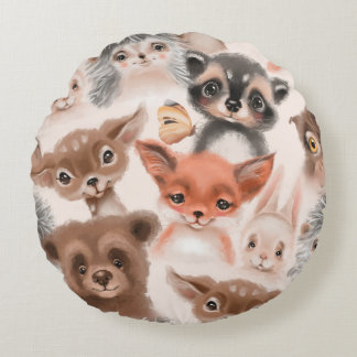 Coussins Ronds Belle couture, carrelée, aquarelle motif w