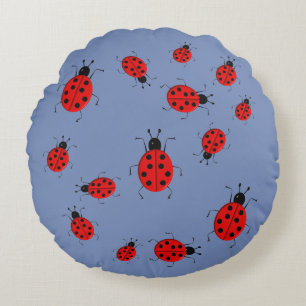 Coussins Ronds Belle image clipart de coccinelle colorée