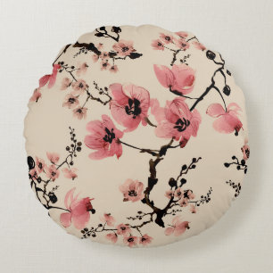 Coussins Ronds Belle impression de fleurs d'aquarelle. St