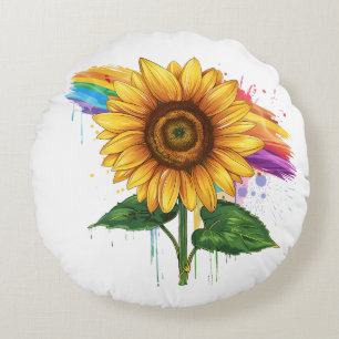 Coussins Ronds belle impression élégante avec tournesol