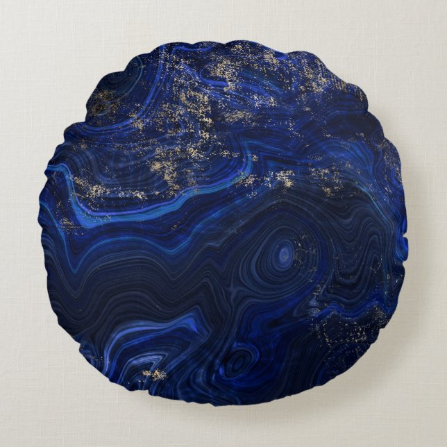 Coussins Ronds Belle lapis bleu lazuli geode inspirée  (Devant)