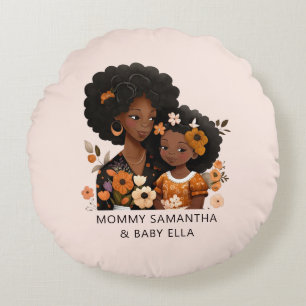 Coussins Ronds Belle mère et fille noire (16)