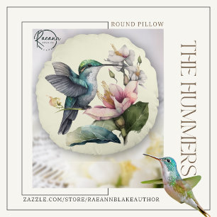 Coussins Ronds Belle Oreiller Rond Colibri et Fleurs