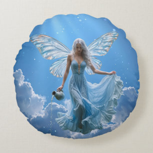 Coussins Ronds Belle poitrine Aquarius dans les nuages