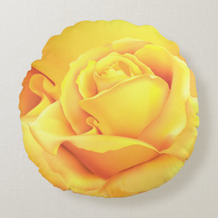 Coussins Ronds Belle Rose Jaune