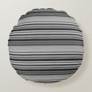 Coussins Ronds Belles rayures gris noir