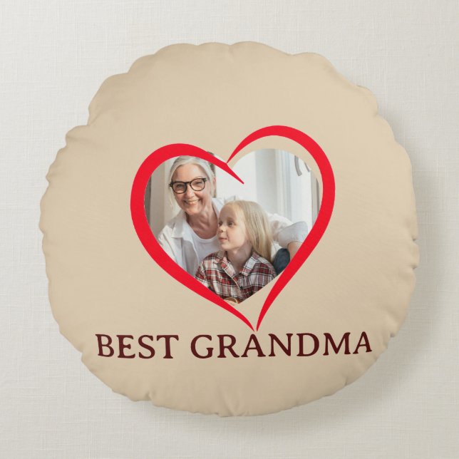 Coussins Ronds Best Grandma Personalized Round Pillow Gift (Devant)