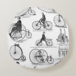 Coussins Ronds Bicyclette à grande roue Penny Farthing