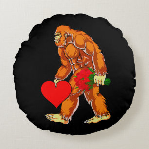Coussins Ronds Bigfoot Sasquatch Funny Valentines Jour Amour