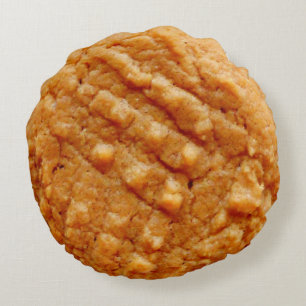Coussins Ronds Biscuit de beurre d'arachide, Tan