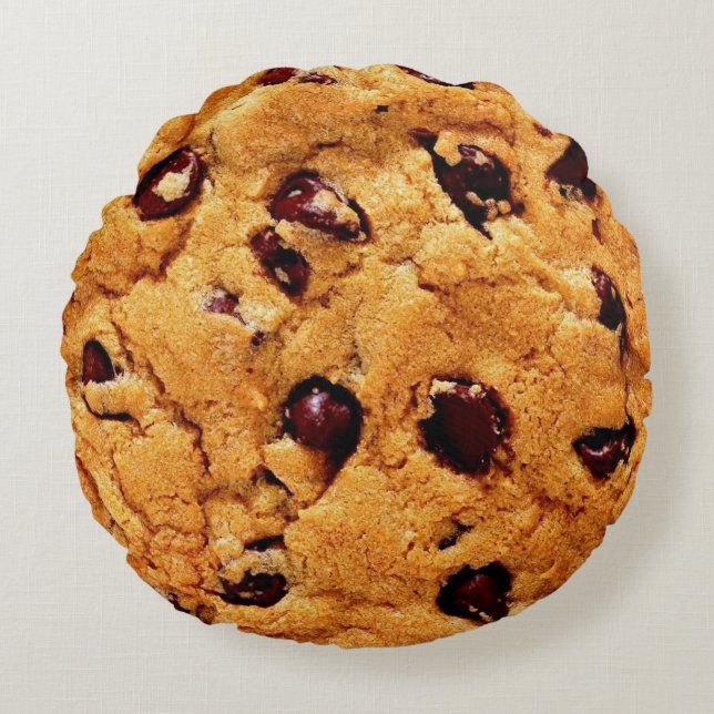 Coussins Ronds Biscuit de puces de chocolat (Devant)