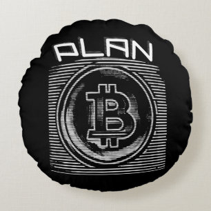 Coussins Ronds Bitcoin, Crypto, Plan B, Logo BTC