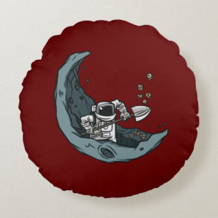 Coussins Ronds Biteur Digger, Astronaute Mineur de Crypto