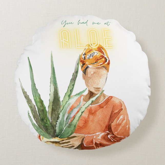 Coussins Ronds Black Plante Lover (Devant)