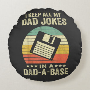 Coussins Ronds Blagues drôles de papa pour hommes dans dad-a-Base