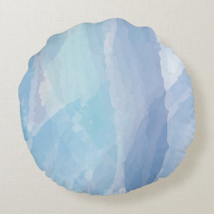 Coussins Ronds Bleu, abstrait, cool couleur de l'eau brosse art