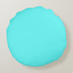 Coussins Ronds Bleu clair vert uni couleur pleine