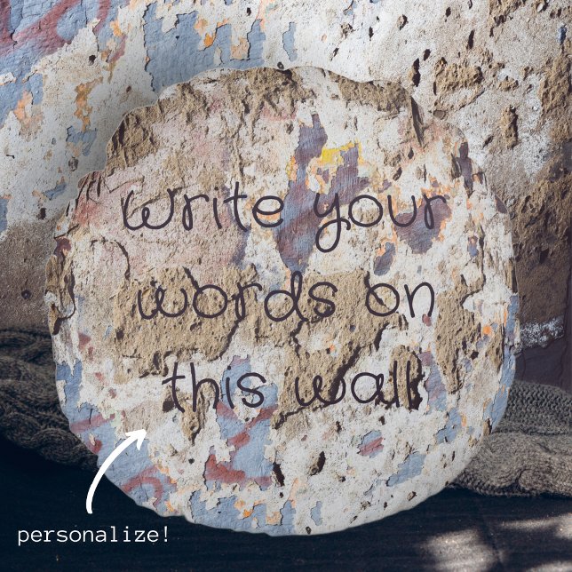 Coussins Ronds bleu et beige Abstrait (mur fissuré) (Créateur téléchargé)