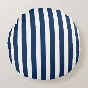 Coussins Ronds Bleu et blanc de la marine marine