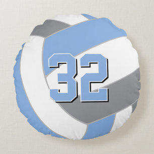 Coussins Ronds bleu gris ou N'IMPORTE QUELLE équipe colorent les 