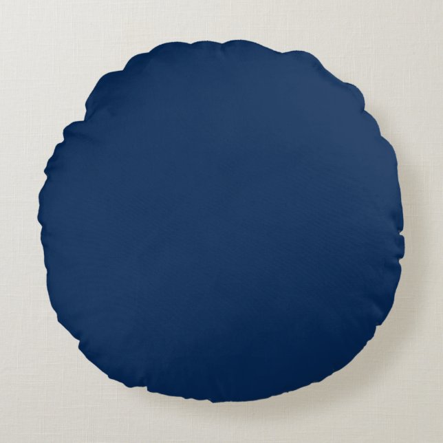 Coussins Ronds bleu indigo marine solide (Devant)