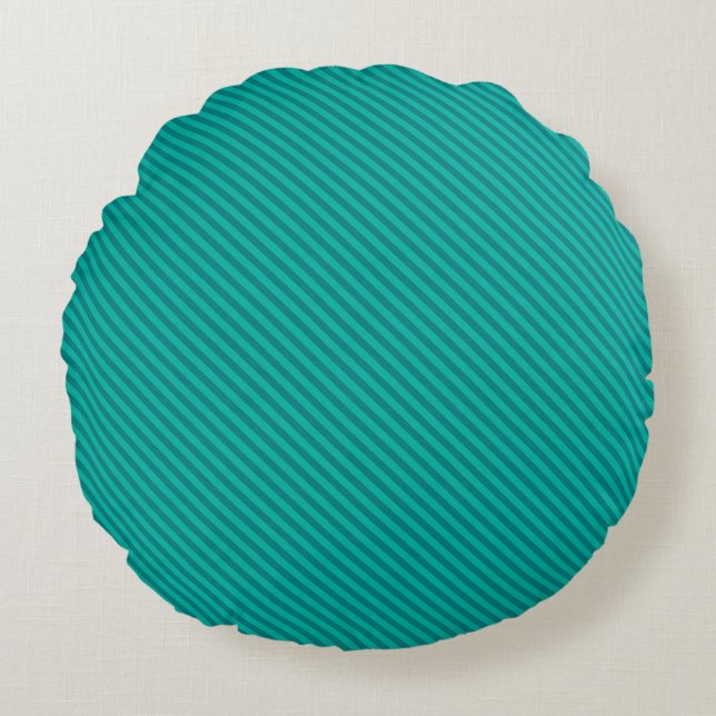 Coussins Ronds Bleu Turquoise Modèle personnalisable (Devant)
