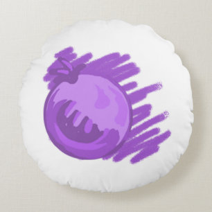 Coussins Ronds Bleuets et crème Motif de fruits