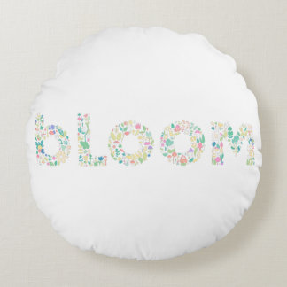 Coussins Ronds “BLOOM Botanical Letter Art Pillow