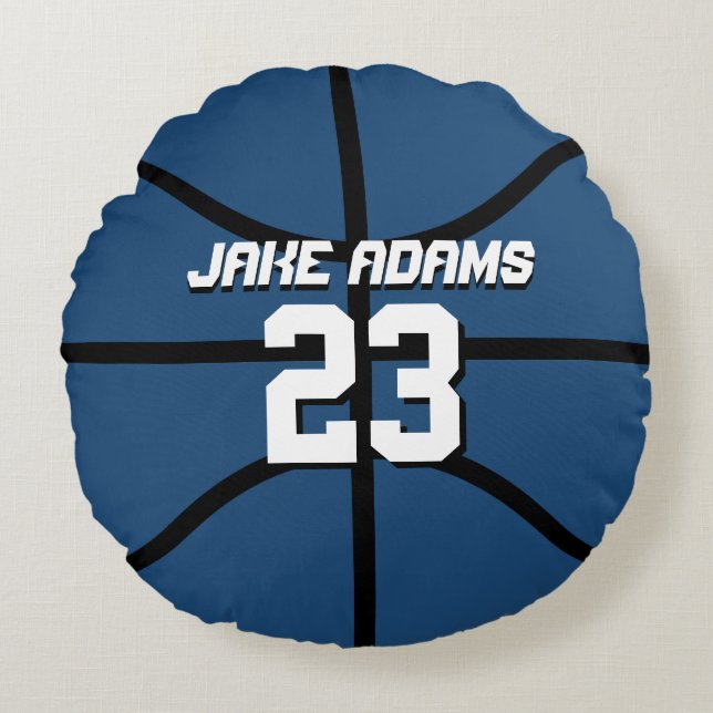 Coussins Ronds Blue Basketball Sports Team Personnaliser Round Co (Devant)