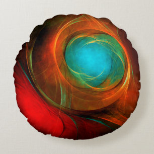 Coussins Ronds Blue Eye Moderne Abstrait Art Cool Motif #16