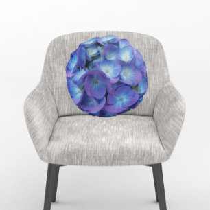 Coussins Ronds Blue Hydrangea Petals Floral
