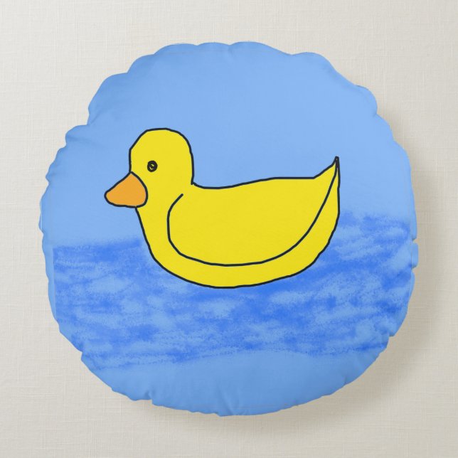 Coussins Ronds Blue Popcorn Anime Ducky (Devant)