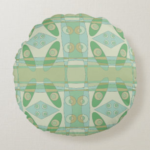 Coussins Ronds Bohème Chintz Nouvelle Olive Verte