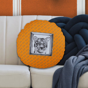 Coussins Ronds Bold Orange Tiger Spirit Animal