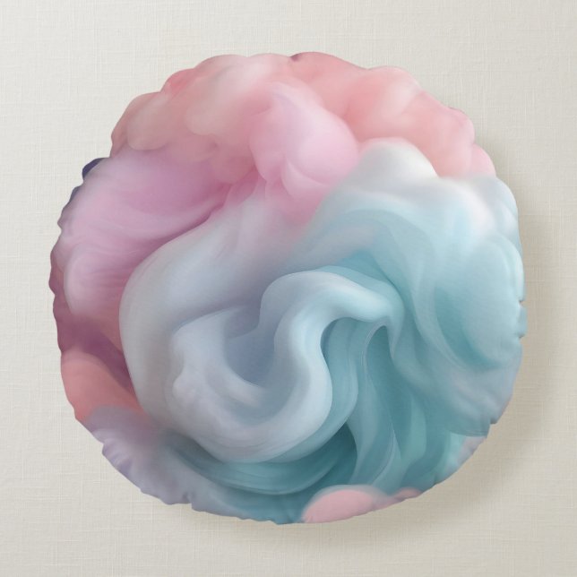 Coussins Ronds Bonbons de coton Abstrait (Devant)
