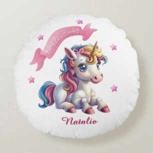 Coussins Ronds Bonjour bébé licorne