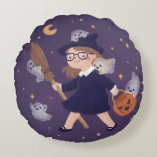Coussins Ronds Bonne Sorcière Halloween & Fantômes
