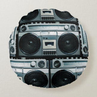 Coussins Ronds Boombox radio vintage