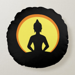 Coussins Ronds Bouddha Shakyamuni & SunDisc - yoga/méditation