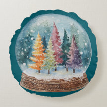 Boule à neige forêt colorée d'arbres de Noël