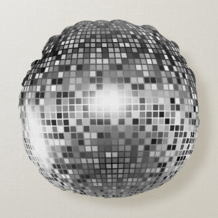 Coussins Ronds Boule argentée de disco