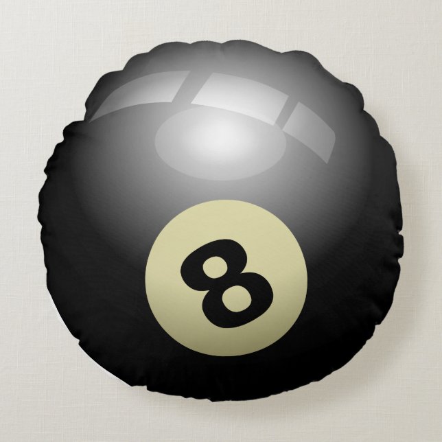 Coussins Ronds boule de billard noire (Devant)