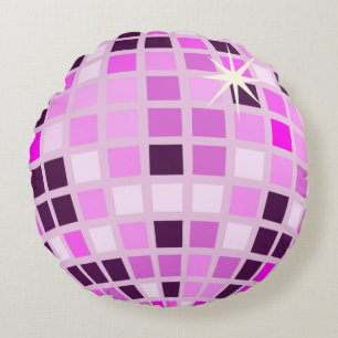 Coussins Ronds Boule Disco Rose Moderne