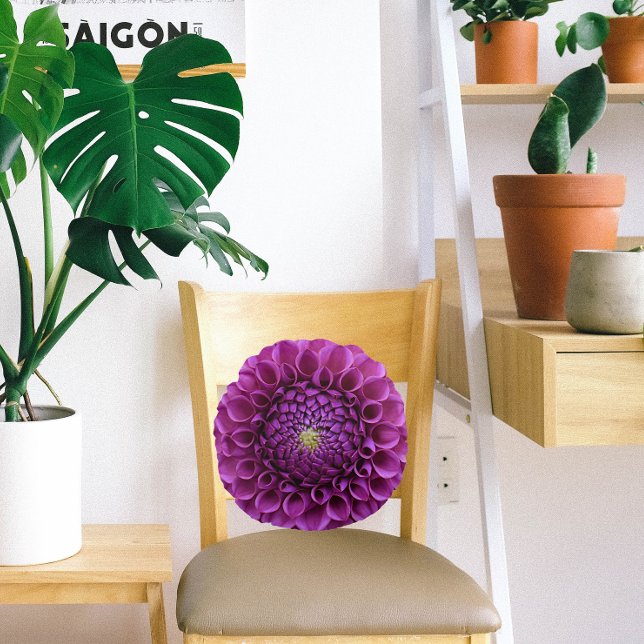 Coussins Ronds Boule violet Dahlia Floral (In Situ Chair)